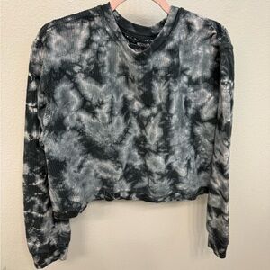 ROYCE New York Black and Gray Tie-Dye Sweater